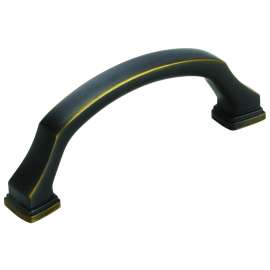 Amerock Revitalize Series BP55343VB Cabinet Pull, 3-11/16 in L Handle, 1-3/8 in Projection, Zinc, Venetian Bronze