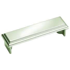 Amerock Manor Series BP26130PN Cabinet Cup Pull, 3-7/16 in L Handle, 7/8 in Projection, Zinc, Polished Nickel