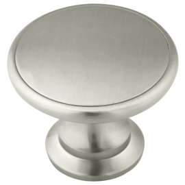 Amerock Hint of Heritage Series BP14662G10 Cabinet Knob, 1-7/16 in Projection, Zinc, Satin Nickel
