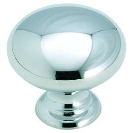 Amerock Classics Series BP1950H26 Cabinet Knob, 1-1/8 in Projection, Brass, Chrome