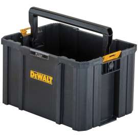DeWALT TSTAK Series DWST17809 Open Tote, 12-1/2 in W, 17-1/4 in D, 10-3/4 in H, Plastic, Black/Yellow