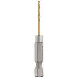 Milwaukee 48-89-4601 Impact Drill Bit, 1/16 in Dia, 2-1/4 in OAL, Twist Flute, 1/4 in Dia Shank, Hex Shank