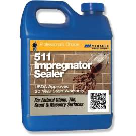 MIRACLE SEALANTS 511PT6 Impregnator Sealer, Gloss, Liquid, 1 pt, Container