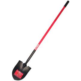 BULLY Tools 62515 Shovel, 9 in W Blade, 14 ga Gauge, Steel Blade, Fiberglass Handle, Comfort Grip Handle, 50 in L Handle