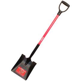 BULLY Tools 62520 Professional-Grade Shovel, 9-1/2 in W Blade, Steel Blade, Fiberglass Handle, D-Grip Handle