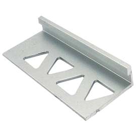 SHUR-TRIM ET2149SCA08 Flat Tile Edge, 8 ft L, 1/4 in W, Aluminum, Satin Clear Anodized
