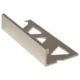 SHUR-TRIM ET2150BCL08 Flat Tile Edge, 8 ft L, 5/16 in W, Aluminum, Clear