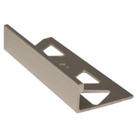 SHUR-TRIM ET2152SCA08 Flat Tile Edge, 8 ft L, 1/2 in W, Aluminum, Satin Clear Anodized