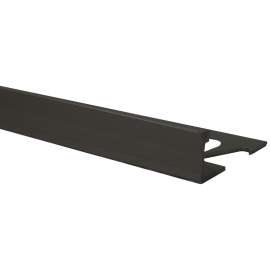 SHUR-TRIM ET2151STI08 Flat Tile Edge, 8 ft L, 3/8 in W, Aluminum, Satin Titanium