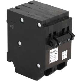 Square D Homeline CHOMT1515250CP Circuit Breaker, Mini, Quad, 15, 50 A, 3 -Pole, 120/240 VAC, Common Trip, Black