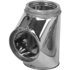 SELKIRK 207100 Insulated Chimney Tee with Cap, 6-7/8 in Connection, Stainless Steel