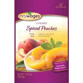 Mrs. Wages W804-H4425 Spiced Peaches Fruit Mix, 7.4 oz Pouch