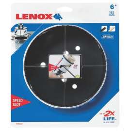 Lenox Speed Slot 2059707 Hole Saw, 6 in Dia, 1-5/8 in D Cutting, 4/6 TPI, HSS Cutting Edge
