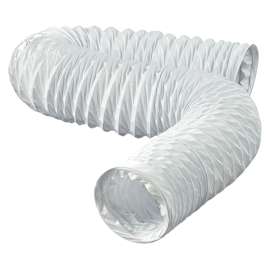 DUNDAS JAFINE FD420ZW Flexible Duct, 20 ft L, Vinyl, White