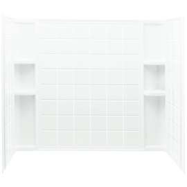 Sterling Ensemble 71124100-0 Bath/Shower Wall Set, 33-1/4 in L, 60 in W, 54 in H, Vikrell, Alcove Installation, White