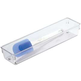 iDESIGN LINUS 52530 Drawer Organizer, Plastic, Clear, 12 in OAL, 2 in OAH, 3 in OAW