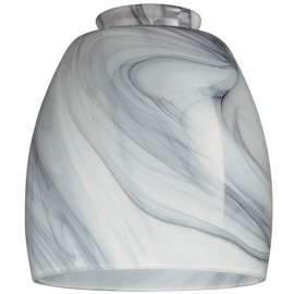 Westinghouse 8140900 Light Shade, Tapered Barrel, Glass, Charcoal/White
