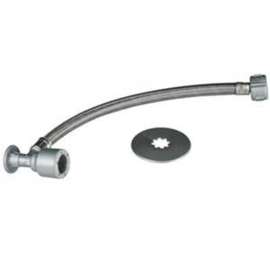 Moen M-Line Series M4138 Braided Toilet Supply and Shut-Off, 1/2 in Inlet, Push-to-Connect Inlet, 7/8 in Outlet, 12 in L
