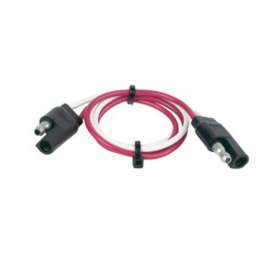 HOPKINS 1200479065 Flat Extension Cord, 2-Pole, Plastic, Red/White