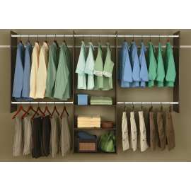 Easy Track RB1460-T Deluxe Starter Closet, 48 to 96 in W, 84 in H, 3-Shelf