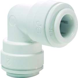 John Guest PP0308WP Union Pipe Elbow, 1/4 in, Polypropylene, White, 150 psi Pressure