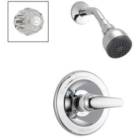 Peerless P188710 Shower Faucet, 1.75 gpm, Brass, Chrome Plated, Lever Handle, 1-Handle