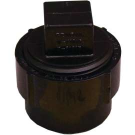 CANPLAS 103702ASBC Cleanout Body with Plug, 2 in, FNPT x Spigot, ABS, Black, SCH 40 Schedule