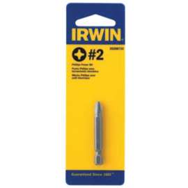 IRWIN 3520671C Power Bit, #2 Drive, Phillips Drive, 1/4 in Shank, Hex Shank, 6 in L, S2 Steel