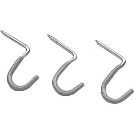 CRAWFORD HS16 Storage Hook, 20 lb, Hammer-In Mounting, Steel, Gray, Zinc