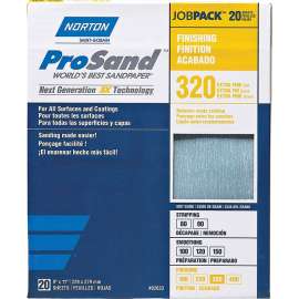 NORTON ProSand 07660768166 Sanding Sheet, 11 in L, 9 in W, Extra Fine, 320 Grit, Aluminum Oxide Abrasive