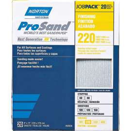NORTON ProSand 07660768167 Sanding Sheet, 11 in L, 9 in W, Very Fine, 220 Grit, Aluminum Oxide Abrasive