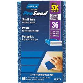 NORTON ProSand 82070 Sanding Sponge, 4-1/2 in L, 2-11/16 in W, 36 Grit, Extra Coarse, Aluminum Oxide Abrasive