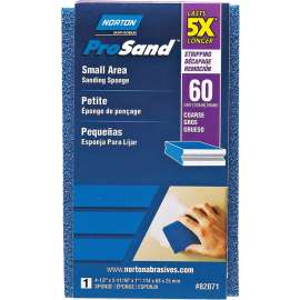 NORTON ProSand 82071 Sanding Sponge, 4-1/2 in L, 2-11/16 in W, 60 Grit, Coarse, Aluminum Oxide Abrasive