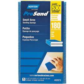 NORTON ProSand 82073 Sanding Sponge, 4-1/2 in L, 2-11/16 in W, 180 Grit, Very Fine, Aluminum Oxide Abrasive