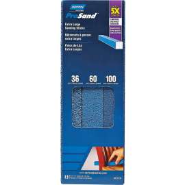NORTON ProSand 82078 Sanding Stick Sponge, 9 in L, 1 in W, 36, 60, 100 Grit, Aluminum Oxide Abrasive