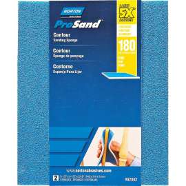 NORTON ProSand 82082 Sanding Sponge, 5-1/2 in L, 4-1/2 in W, 180 Grit, Fine, Aluminum Oxide Abrasive