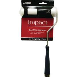 Linzer MT200-11 6IN Mini Roller, 1/4 in Nap, Foam Cover, Threaded Handle, 6 in L Roller