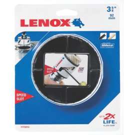 Lenox Speed Slot 2060597 Hole Saw, 3-5/8 in Dia, 1-5/8 in D Cutting, 4/6 TPI, HSS Cutting Edge