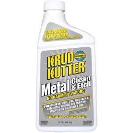 KRUD KUTTER ME326 Metal Clean and Etch, Liquid, Mild, Translucent Orange, 32 oz, Bottle