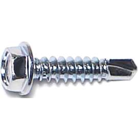MIDWEST FASTENER 03283 Screw, #8 Thread, 3/4 in L, Coarse Thread, Hex Drive, Self-Drilling Point, Steel, Zinc, 100 PK