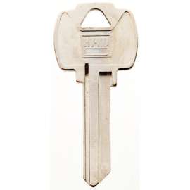 Hy-Ko 11010FA3 Key Blank, 2.282 in L x 1.024 in W, Brass, Nickel Plated