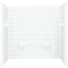 Sterling Advantage Series 62044100-0 Shower Wall Set, 60 in L, 35-1/4 in W, Vikrell, Swirl Gloss, White
