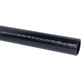 JM Eagle 27391 Pipe, 4 in, 10 ft L, DWV, Solvent Weld, SCH 40 Schedule, ABS/Foam, Black