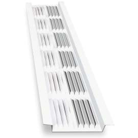 Master Flow LSV8W Soffit Vent, 2-3/4 in L, 1/4 in W, 68 sq-ft Net Free Ventilating Area, Aluminum, White