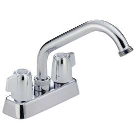 DELTA Classic Series 2131LF Laundry Faucet, 2-Faucet Handle, Brass, Chrome Plated, Deck Mounting, Swivel Spout