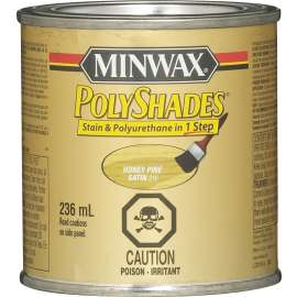 Minwax PolyShades 331014444 Polyurethane, Satin, Liquid, Honey Pine, 236 mL