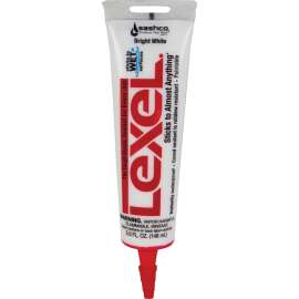 Lexel 13033 Elastic Sealant, White, 7 days Curing, 0 to 120 deg F, 5 oz Squeeze Tube