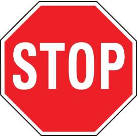 HY-KO HW-31 Traffic Sign, Stop, White Legend, Aluminum, 18 in W x 18 in H Dimensions