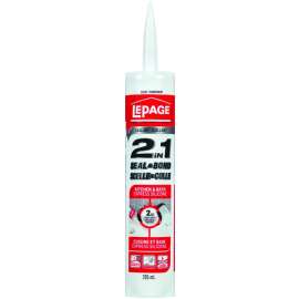 LePage 1380425 Bath and Kitchen Sealant, Clear, 5 to 49 deg C, 295 mL Cartridge