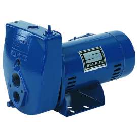 Sta-Rite ProJet Series SLE-1 Jet Pump, 1-Phase, 14.8/7.4 A, 115/230 V, 1 hp, 25 ft Shallow, 70 ft Deep Max Head, Iron